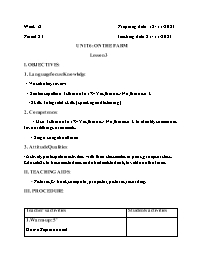 Giáo án Tiếng Anh 2 - Week 12 - Năm học 2023-