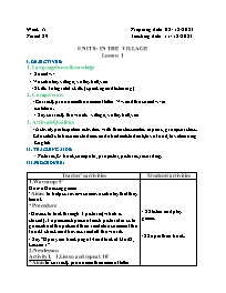 Giáo án Tiếng Anh 2 - Week 15 - Năm học 2023-
