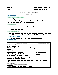 Giáo án Tiếng Anh 2 - Week 16 - Năm học 2023-