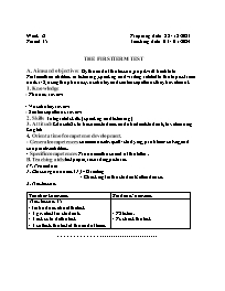 Giáo án Tiếng Anh 2 - Week 18 - Năm học 2023-