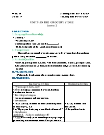 Giáo án Tiếng Anh 2 - Week 19 - Năm học 2023-
