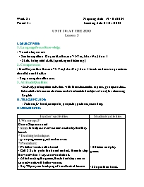 Giáo án Tiếng Anh 2 - Week 21 - Năm học 2023-