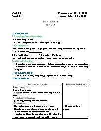 Giáo án Tiếng Anh 2 - Week 22 - Năm học 2023-
