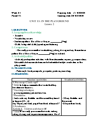 Giáo án Tiếng Anh 2 - Week 23 - Năm học 2023-