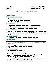 Giáo án Tiếng Anh 2 - Week 27 - Năm học 2023-
