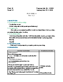 Giáo án Tiếng Anh 2 - Week 30 - Năm học 2023-
