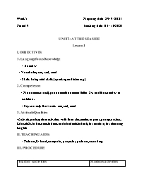 Giáo án Tiếng Anh 2 - Week 5 - Năm học 2023-2