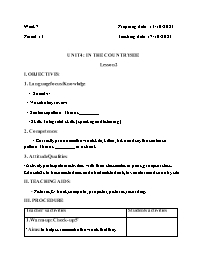 Giáo án Tiếng Anh 2 - Week 7 - Năm học 2023-2