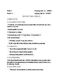 Giáo án Tiếng Anh 2 - Week 8 - Năm học 2023-2