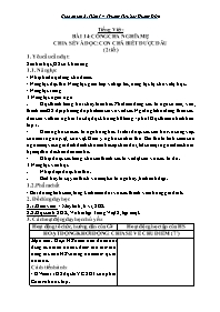 Giáo án Tiếng Việt 2 - Tuần 14, Bài 14: Công