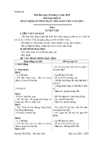 Giáo án Toán + Tiếng Việt 2 - Tuần 11 - Năm h
