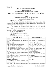 Giáo án Toán + Tiếng Việt 2 - Tuần 12 - Năm h
