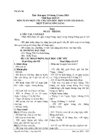 Giáo án Toán + Tiếng Việt 2 - Tuần 16 - Năm h