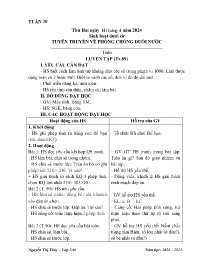 Giáo án Toán + Tiếng Việt 2 - Tuần 30 - Năm h