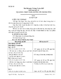 Giáo án Toán + Tiếng Việt 2 - Tuần 33 - Năm h