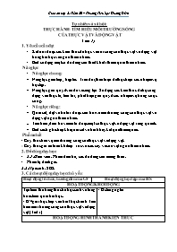 Giáo án Tự nhiên xã hội 2 - Tuần 20: Thực hàn
