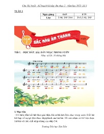 Kế hoạch bài dạy Âm nhạc 2 - Tuần 1, Tiết 1: